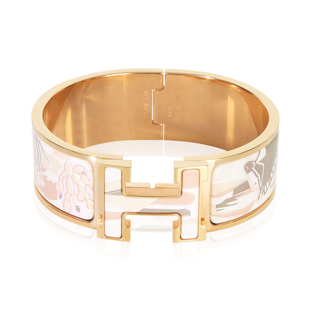 Hermès Gold Plated  Clic Clac In Bottles Story Bracelet fv