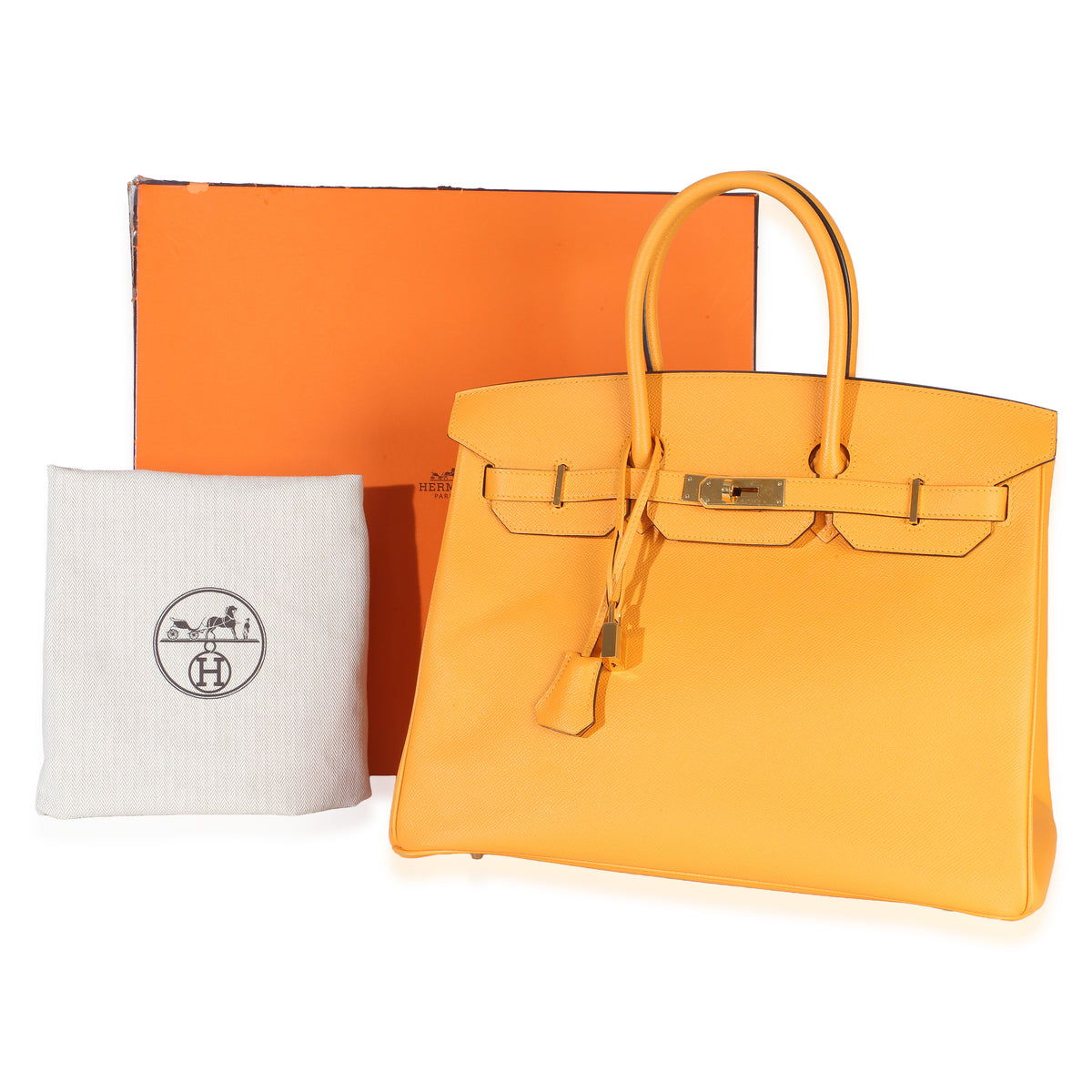 Hermès Jaune D'or Epsom Birkin 35 GHW Handbag 8