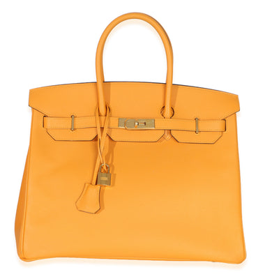 Hermès Jaune D'or Epsom Birkin 35 GHW Handbag fv