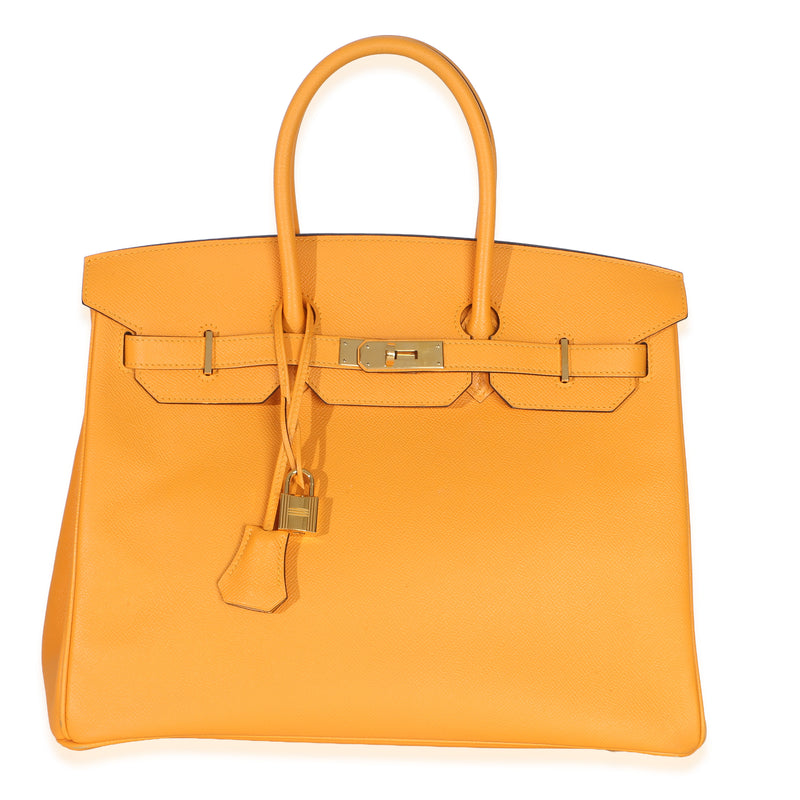 Hermès Jaune D'or Epsom Birkin 35 GHW Handbag fv