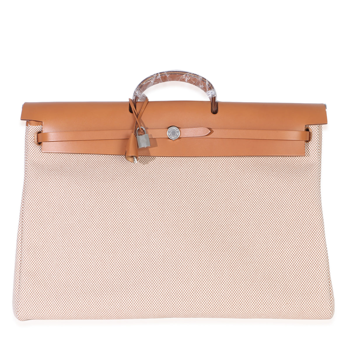 Hermès Ecru Beige Naturel Criss Viking Hunter Sable Herbag Zip Cabine 50 Bag Handbag id