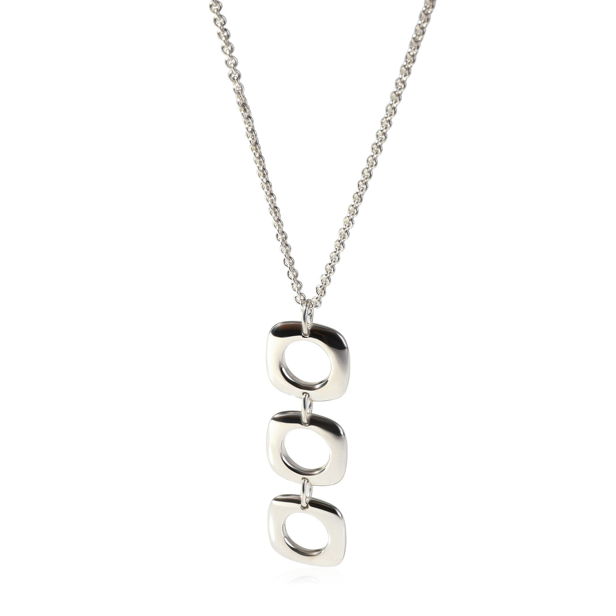 Tiffany & Co. Sterling Silver  Square Cushion Pendant