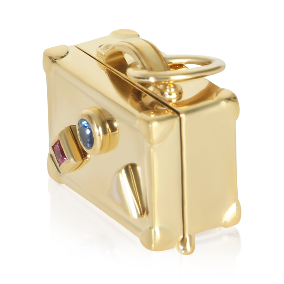 Tiffany & Co. Yellow Gold Sapphire and Diamond Suitcase Charm 3