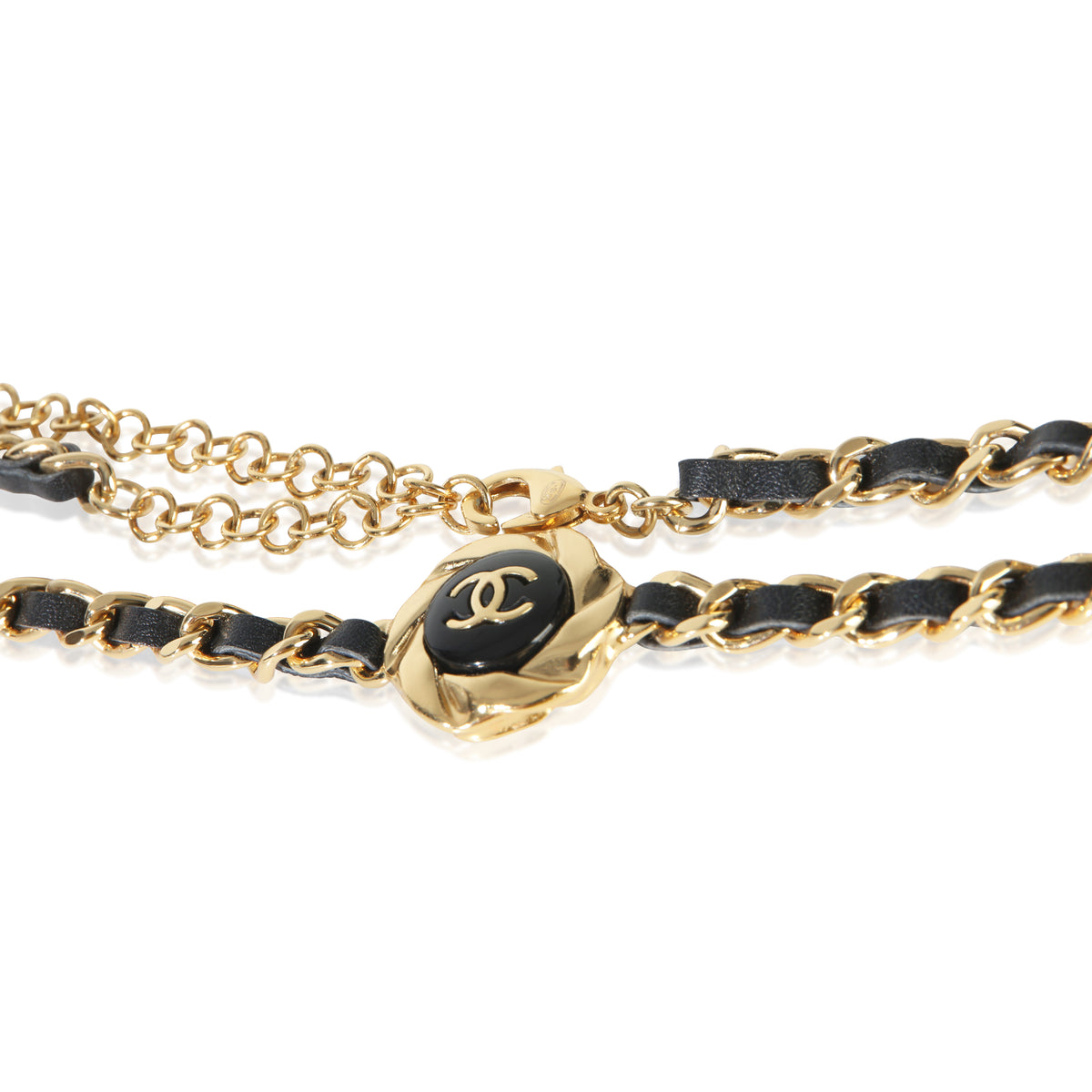 Chanel Gold Plated  2022 Leather CC Choker Necklace 2