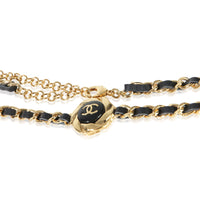 Chanel Gold Plated  2022 Leather CC Choker Necklace 2