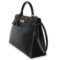 Hermès Vintage Black Box Sellier Kelly 35 GHW Handbag 2