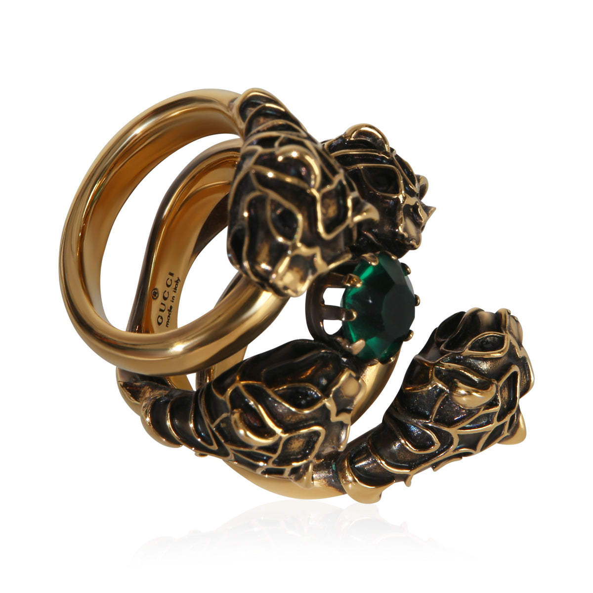 Gucci Gold Plated  Tigers Hear Wrap Ring 3