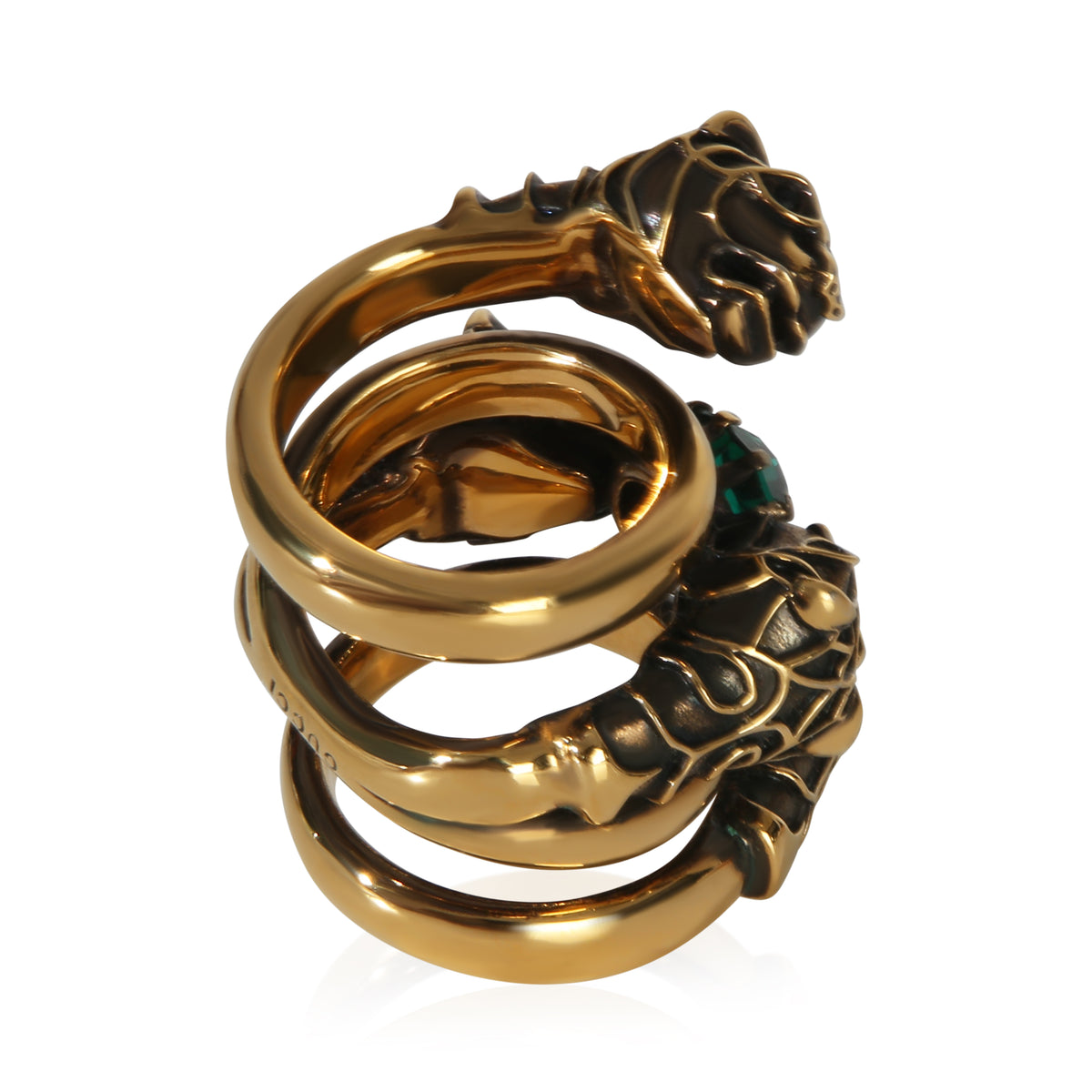 Gucci Gold Plated  Tigers Hear Wrap Ring 4