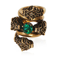 Gucci Gold Plated  Tigers Hear Wrap Ring fv