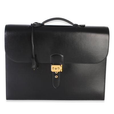 Hermès Black Box Sac a Depeches 38 GHW Handbag id