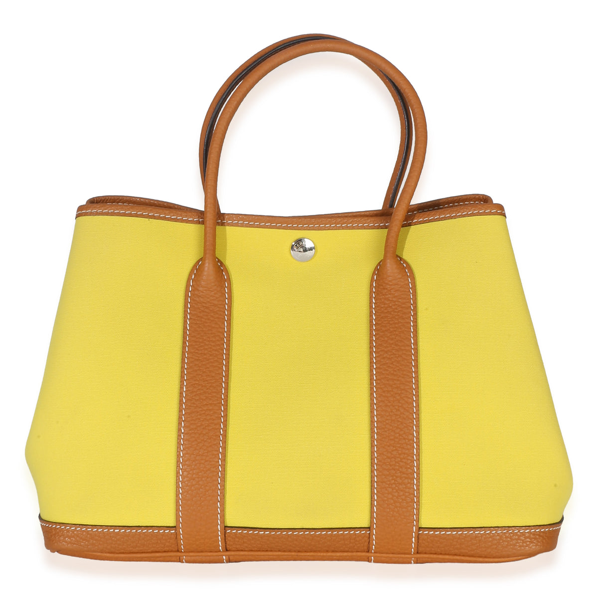Hermès Lime Toffee Toile Officier Negonda Garden Party 30 PHW Handbag id