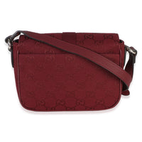 Gucci Burgundy GG Monogram Canvas Small Buckle Messenger Bag Handbag 4
