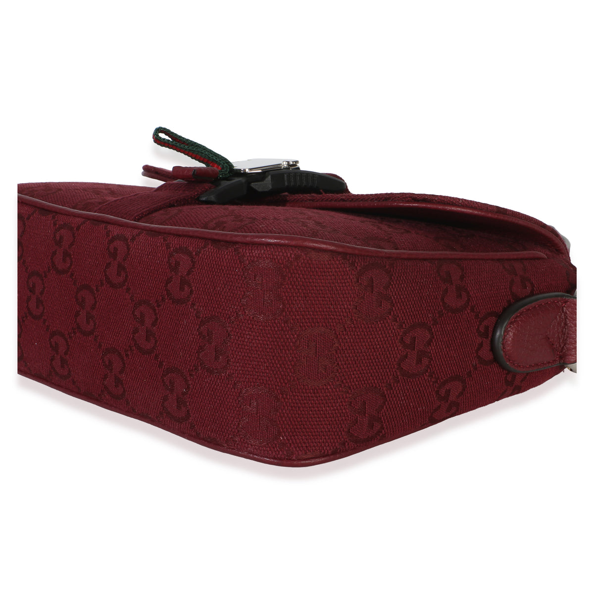 Gucci Burgundy GG Monogram Canvas Small Buckle Messenger Bag Handbag 6
