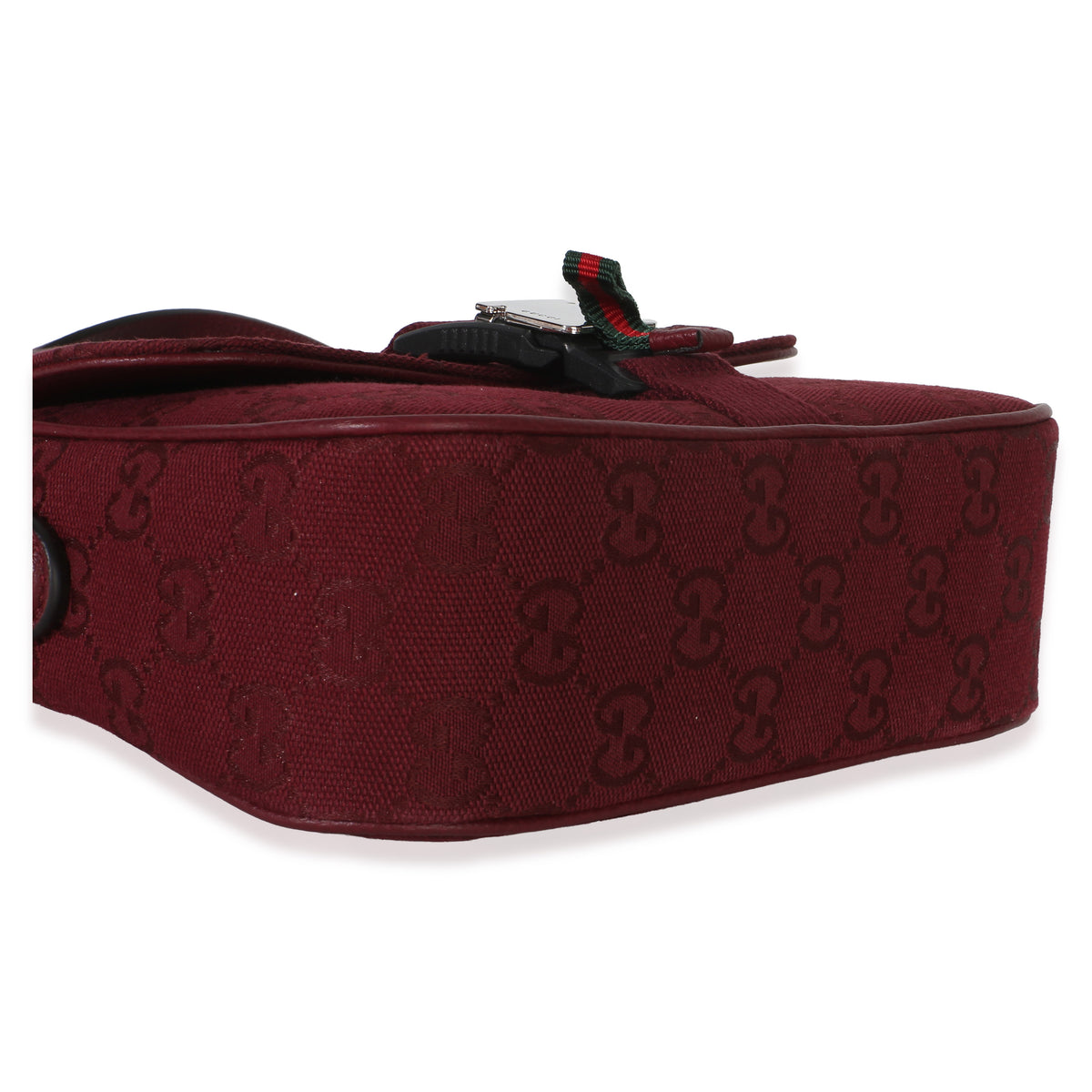 Gucci Burgundy GG Monogram Canvas Small Buckle Messenger Bag Handbag 7