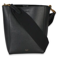 Celine Black Soft Grained Calfskin Small Sangle Bucket Bag Handbag 3