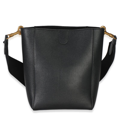 Celine Black Soft Grained Calfskin Small Sangle Bucket Bag Handbag id
