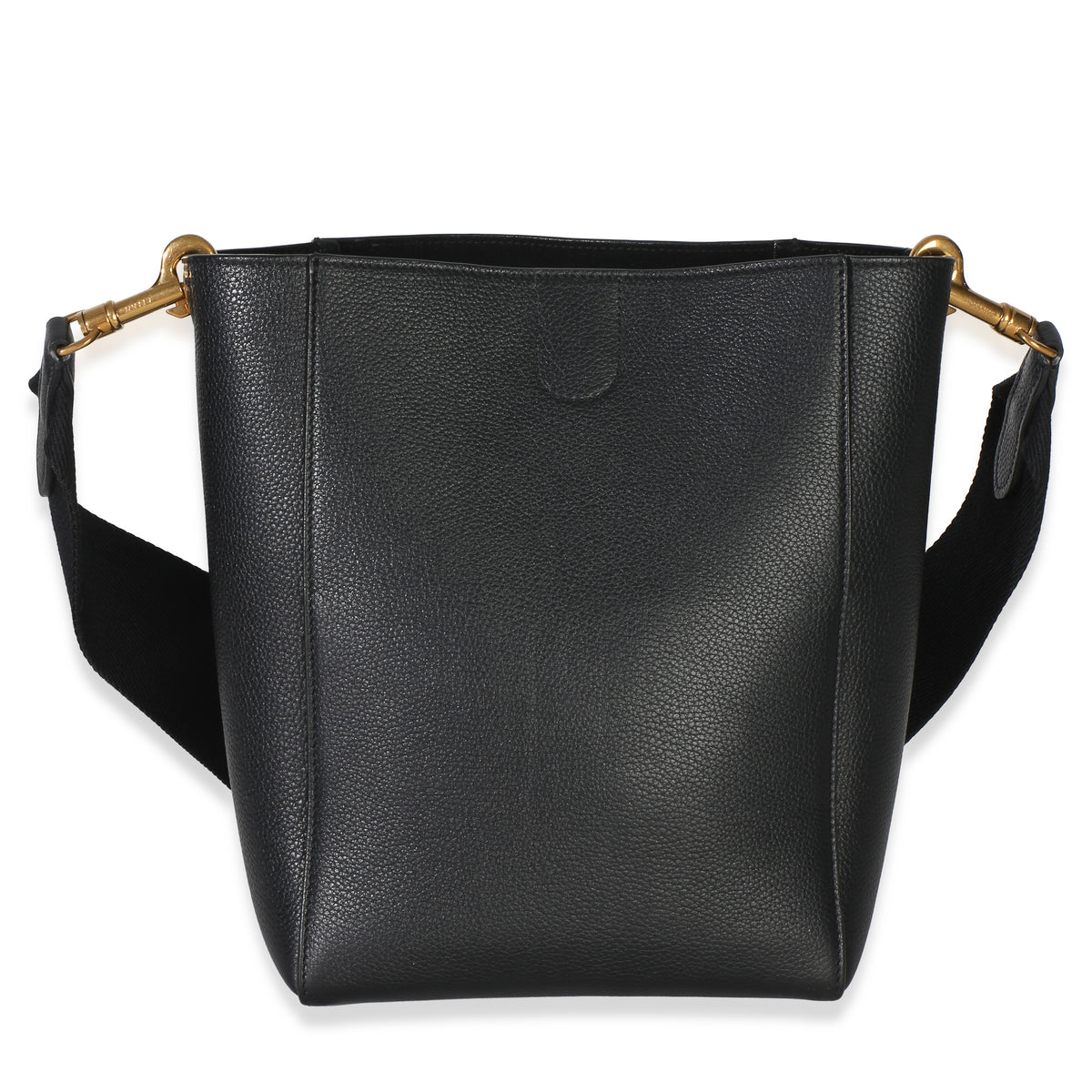 Celine Black Soft Grained Calfskin Small Sangle Bucket Bag Handbag id