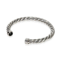 David Yurman Sterling Silver Onyx Cable Cuff Bracelet 2