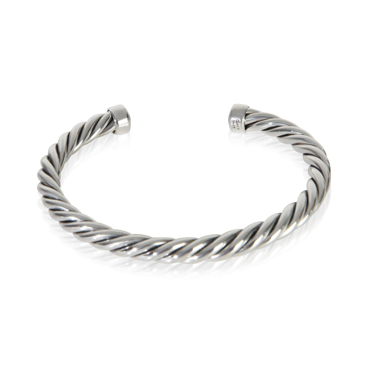 David Yurman Sterling Silver Onyx Cable Cuff Bracelet 3