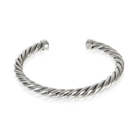 David Yurman Sterling Silver Onyx Cable Cuff Bracelet 3