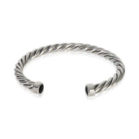 David Yurman Sterling Silver Onyx Cable Cuff Bracelet fv