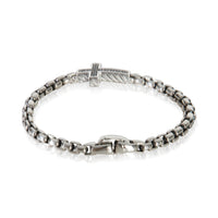 David Yurman Sterling Silver Diamond Cross Station Bracelet 3
