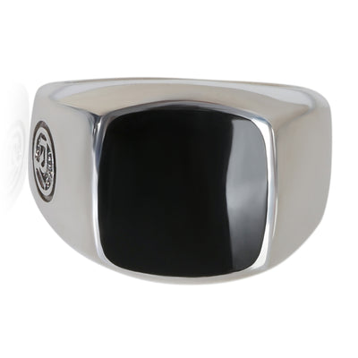 David Yurman Sterling Silver Onyx Signet Ring fv