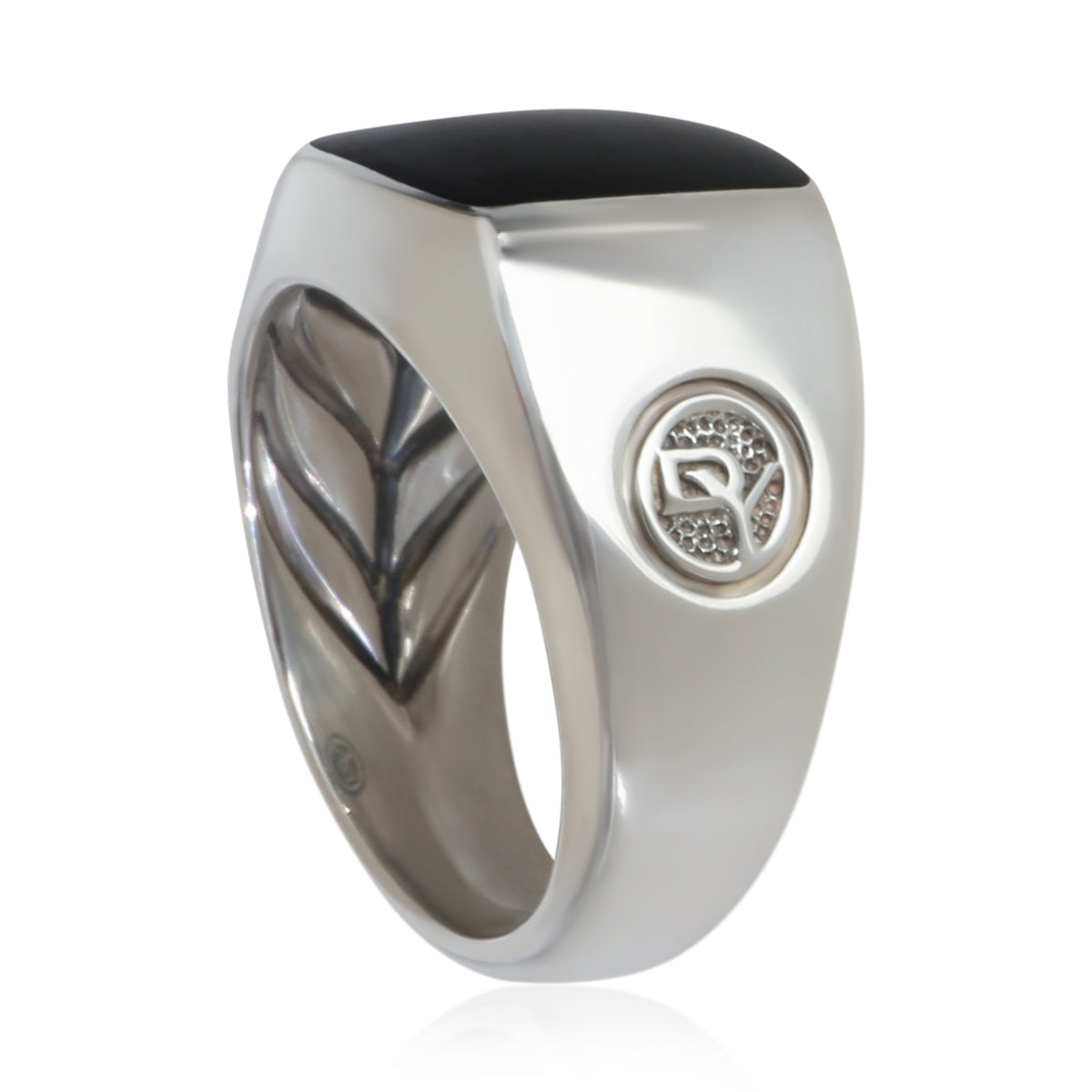 David Yurman Sterling Silver Onyx Signet Ring 4