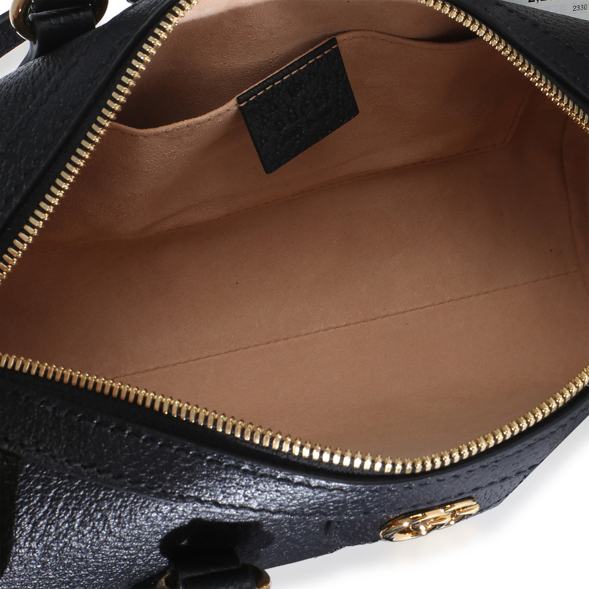 Gucci Black Grained Calfskin Small GG Ophidia Boston Bag Handbag 8