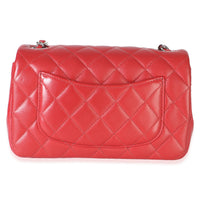 Chanel Red Quilted Lambskin Mini Rectangular Classic Flap Bag Handbag 5