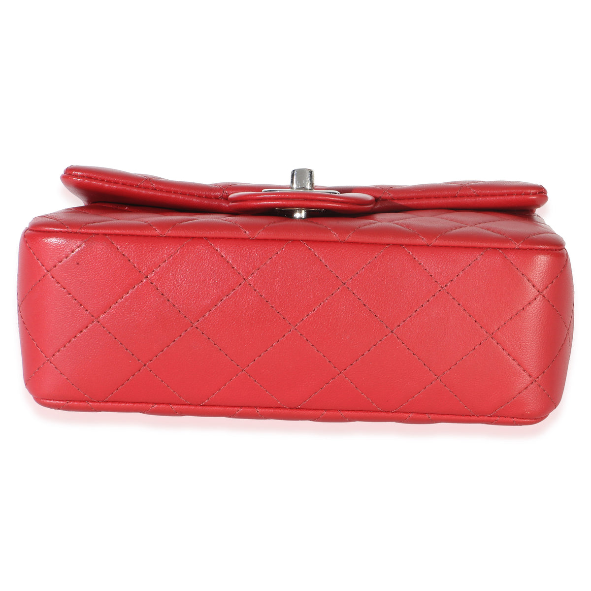 Chanel Red Quilted Lambskin Mini Rectangular Classic Flap Bag Handbag 6
