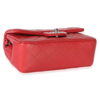 Chanel Red Quilted Lambskin Mini Rectangular Classic Flap Bag Handbag 7