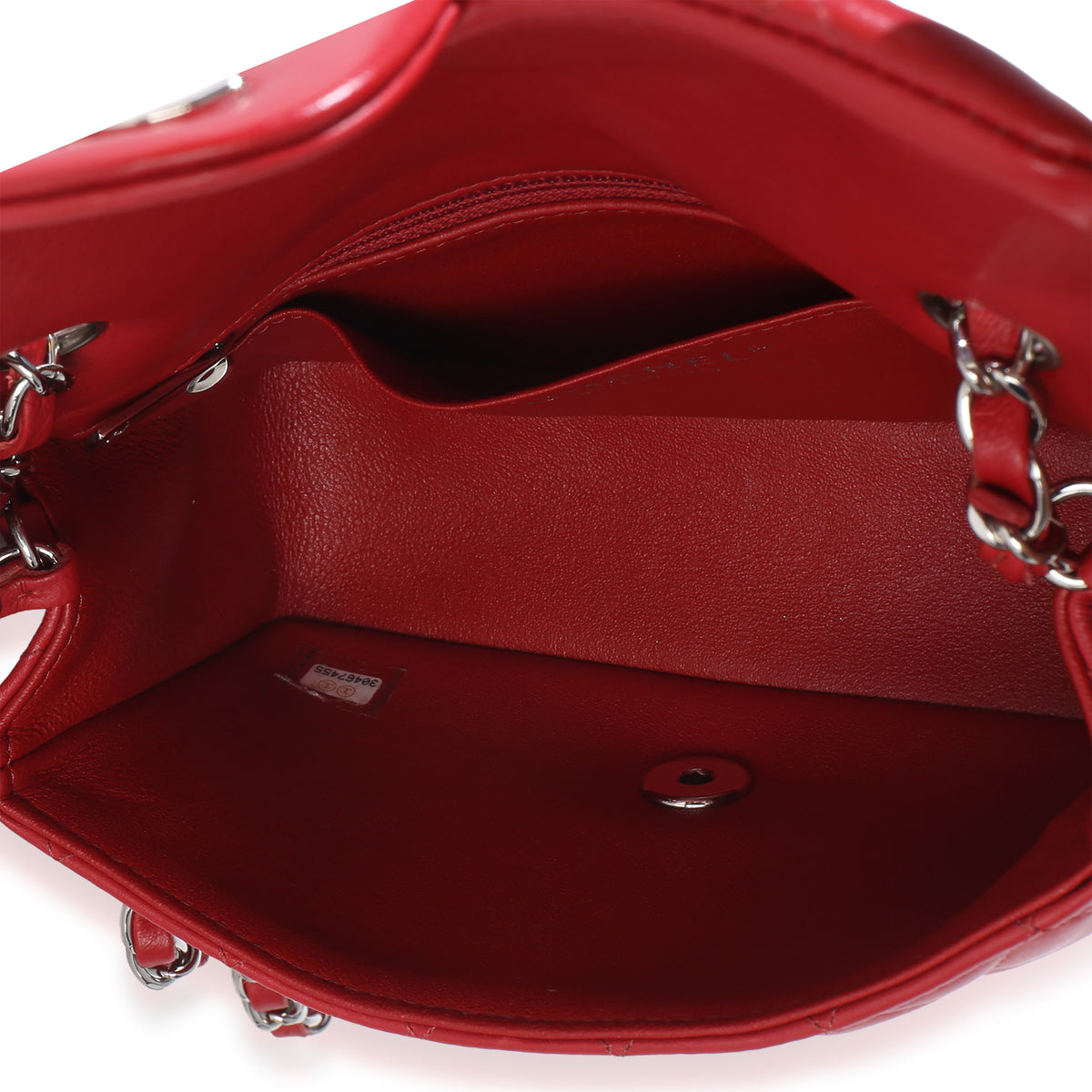 Chanel Red Quilted Lambskin Mini Rectangular Classic Flap Bag Handbag 8