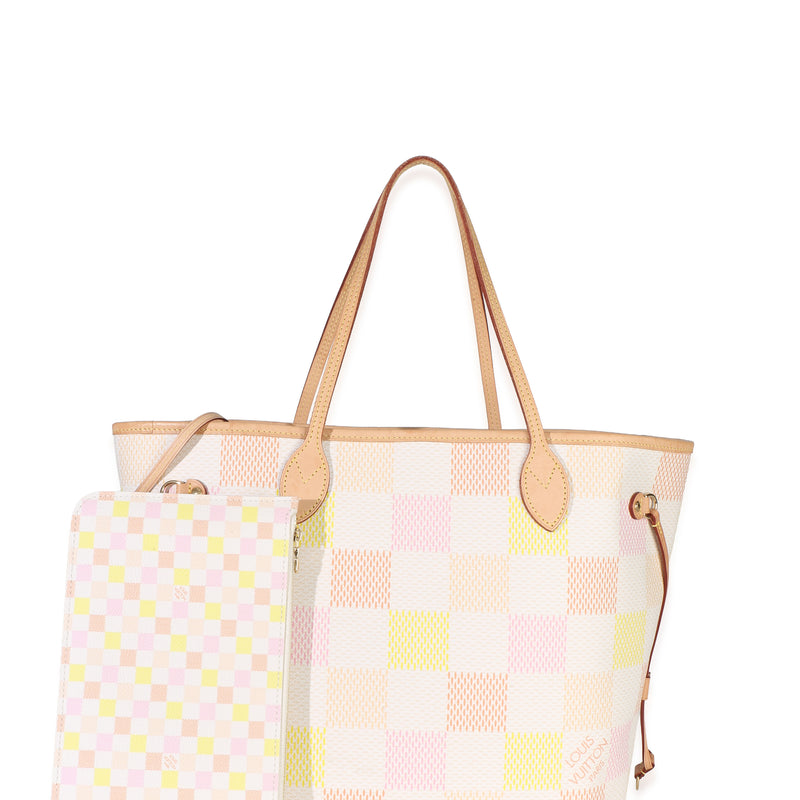 Louis Vuitton Peach Damier Giant Canvas Neverfull MM Handbag id