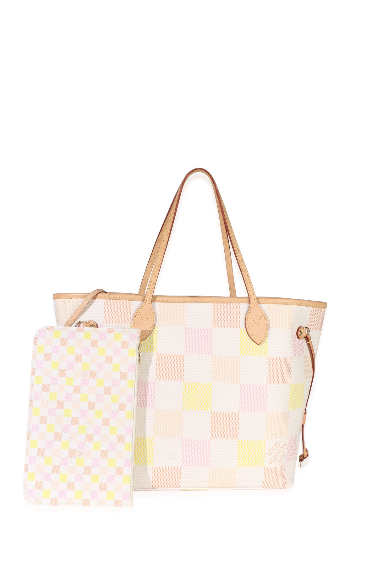 Louis Vuitton Peach Damier Giant Canvas Neverfull MM Handbag id