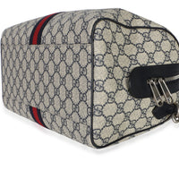 Gucci Beige Blue GG Supreme Monogram Web Medium Ophidia Boston Bag Handbag 6