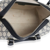 Gucci Beige Blue GG Supreme Monogram Web Medium Ophidia Boston Bag Handbag 8