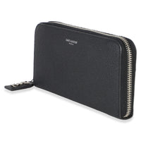 Saint Laurent Black Grain De Poudre Zip Around Travel Wallet Wallet 2