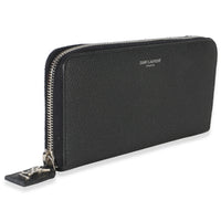 Saint Laurent Black Grain De Poudre Zip Around Travel Wallet Wallet 3