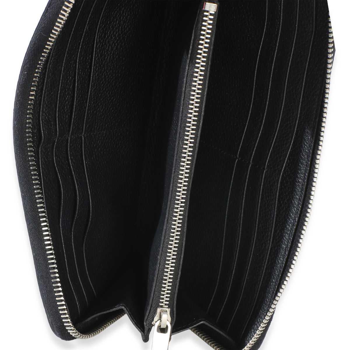 Saint Laurent Black Grain De Poudre Zip Around Travel Wallet Wallet 8