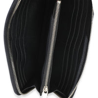 Saint Laurent Black Grain De Poudre Zip Around Travel Wallet Wallet 8