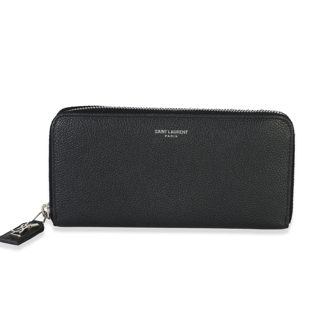 Saint Laurent Black Grain De Poudre Zip Around Travel Wallet Wallet id