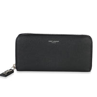 Saint Laurent Black Grain De Poudre Zip Around Travel Wallet Wallet id
