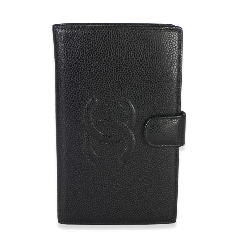 Chanel Vintage Black Caviar Timeless CC French Wallet Wallet id