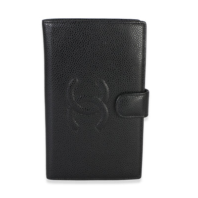 Chanel Vintage Black Caviar Timeless CC French Wallet Wallet id