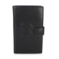 Chanel Vintage Black Caviar Timeless CC French Wallet Wallet id