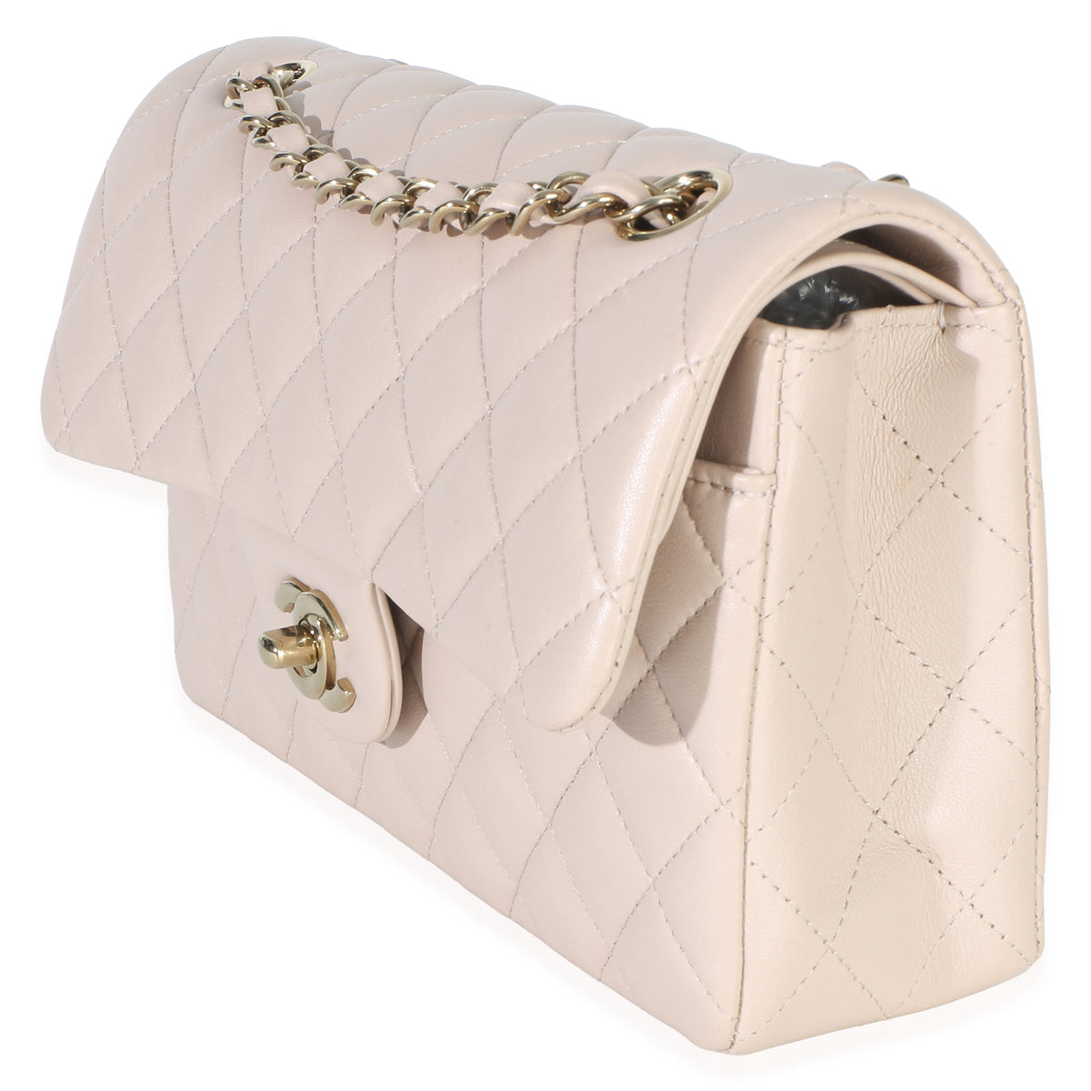 Chanel Light Pink Quilted Lambskin Small Classic Double Flap Bag Handbag 2