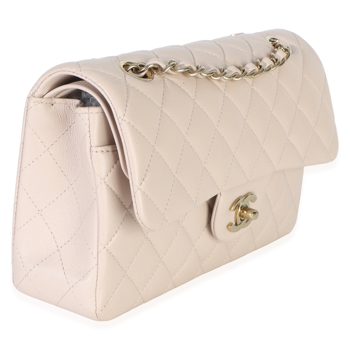 Chanel Light Pink Quilted Lambskin Small Classic Double Flap Bag Handbag 3