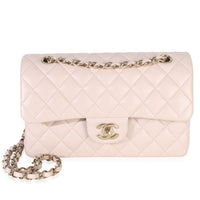 Chanel Light Pink Quilted Lambskin Small Classic Double Flap Bag Handbag id