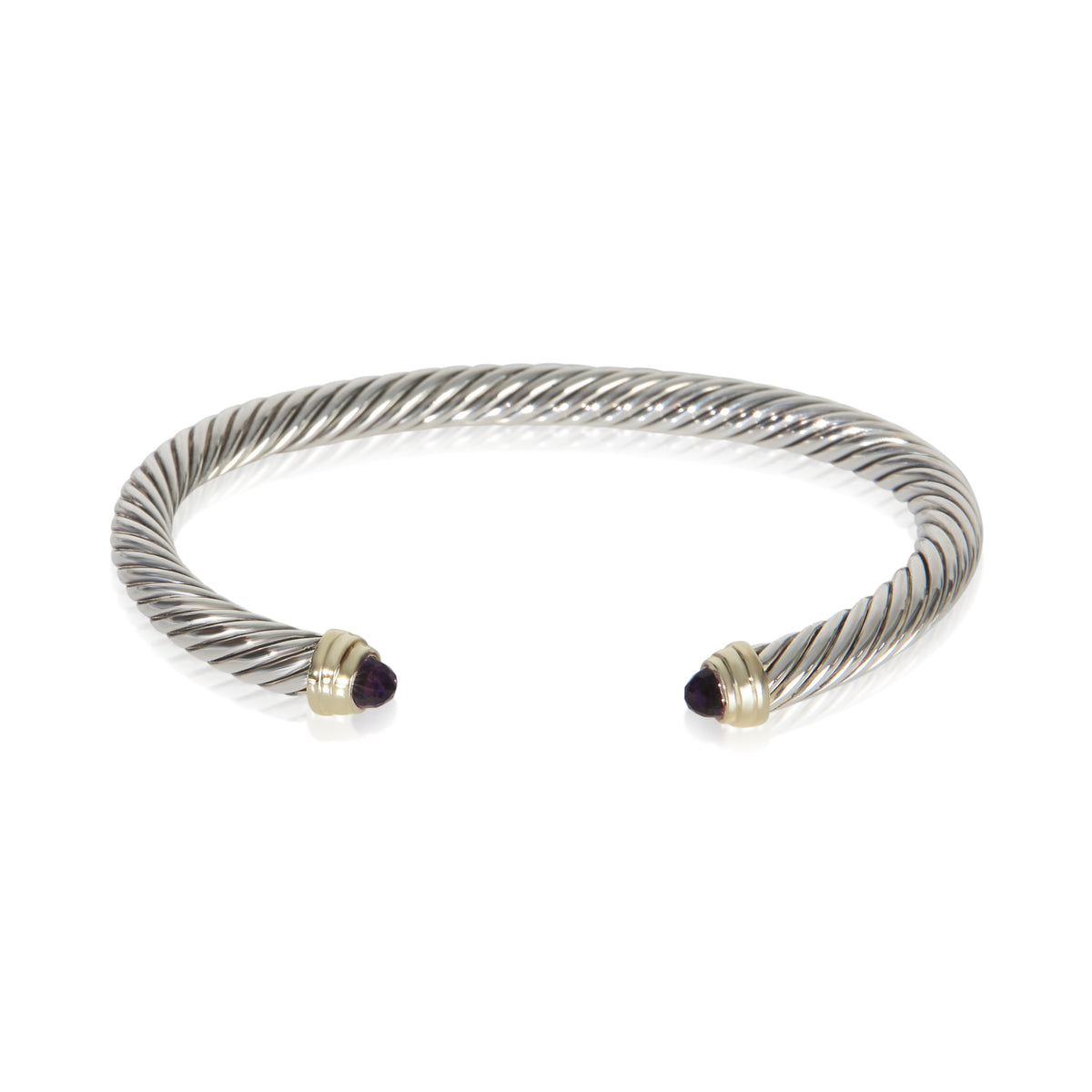 David Yurman Sterling Silver Amethyst Cable Classic Bracelet fv